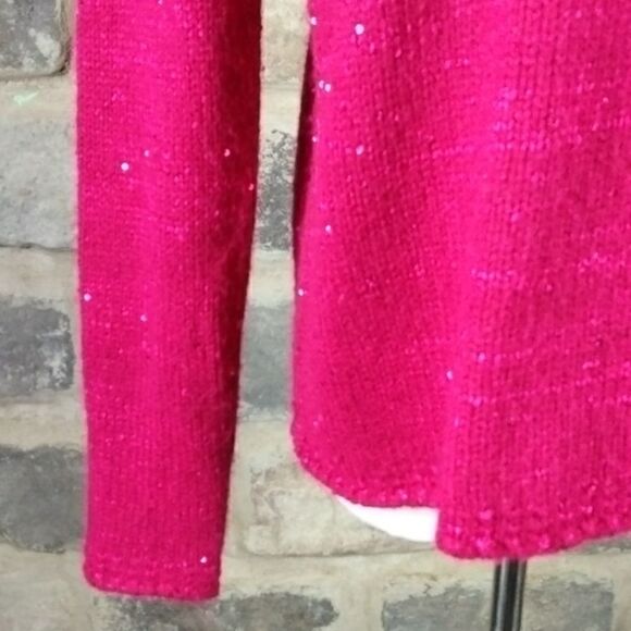 NARCISCO Rodriguez For Design Nation Sweater Woman's Size Medium Pink Sequins - Picture 4 of 13
